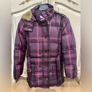 Burberry Children Burgundy Puffer Jacket